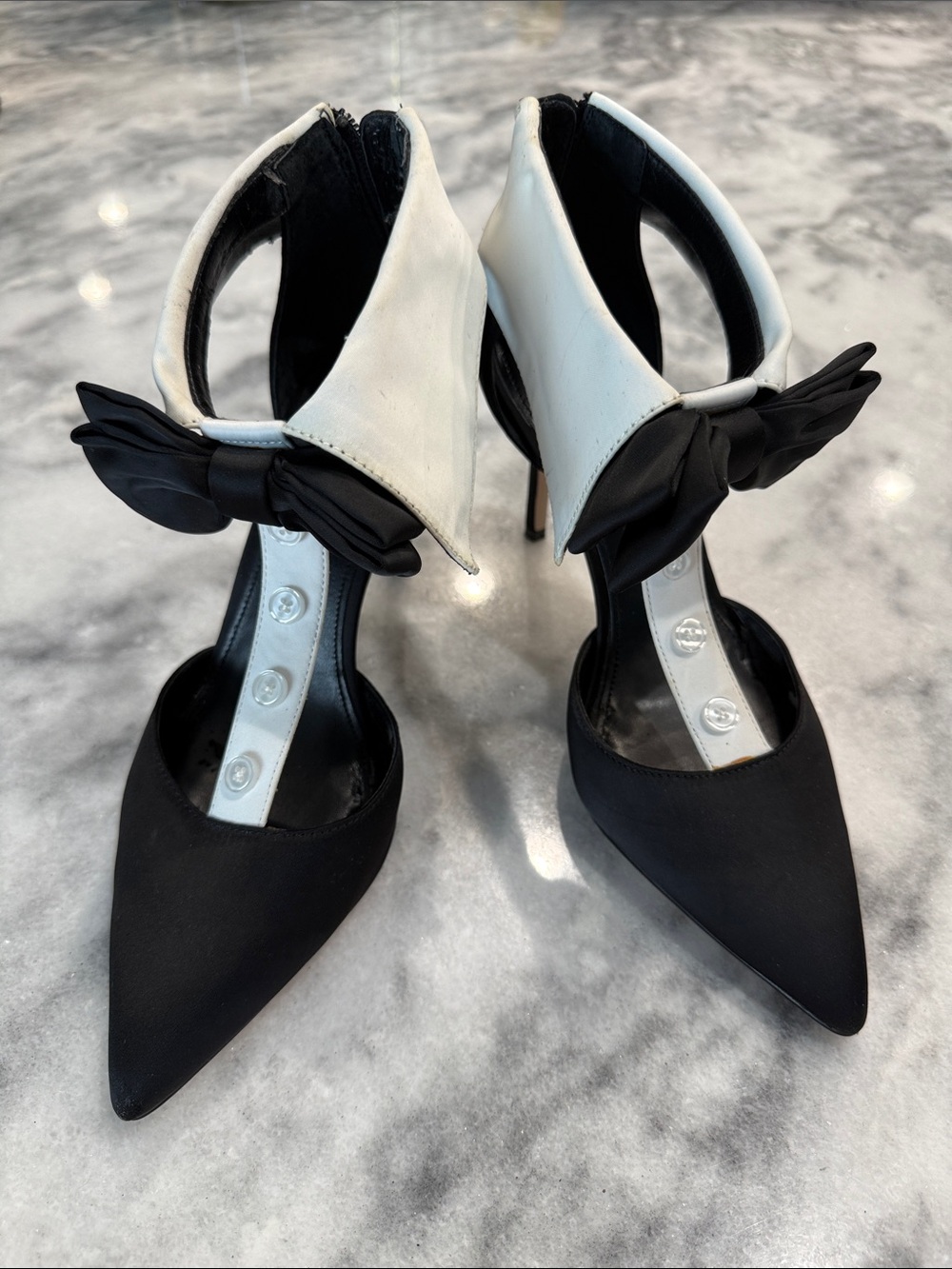 Tuxedo Accent Pointed-Toe Women's Heels